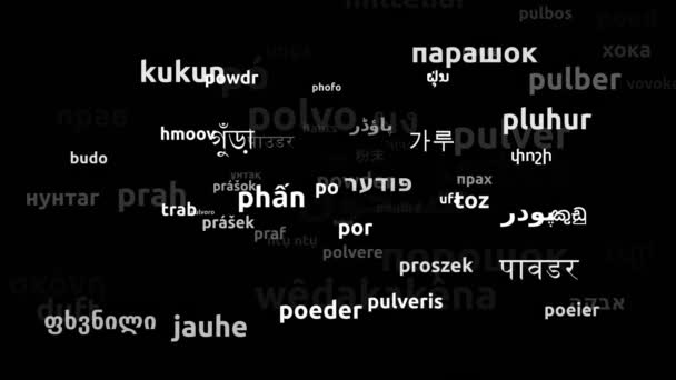 Pulver Oversat Globale Sprog Endeløs Looping Zooming Wordcloud Mask – Stock-video