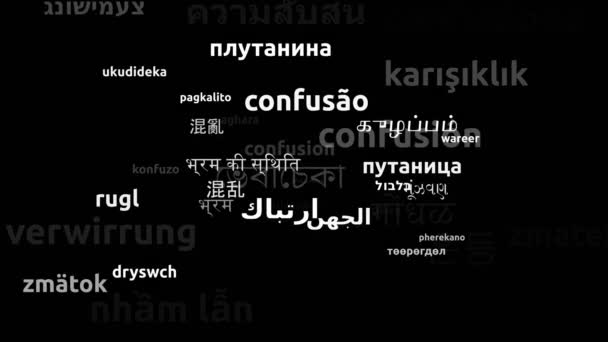 Перевод Языков Мира Бесконечный Цикл Увеличение Маски Wordcloud — стоковое видео