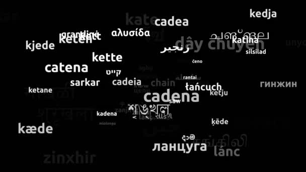 Cadena Traducida Idiomas Todo Mundo Endless Looping Zoom Wordcloud Mask — Vídeo de stock