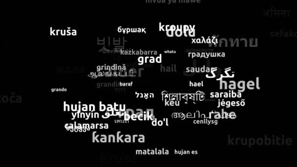 Sláva Translated Worldwide Languages Endless Looping Zooming Wordcloud Mask — Stock video