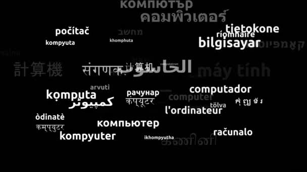 Computer Translated Worldwide Languages Endless Looping Zoom Wordcloud Mask — Stock video