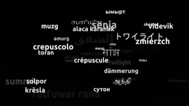 Alacakaranlık 50 Dünya Dilinde Çevrildi Sonsuz Döngüsüz 3d Büyüyen Söz Bulutu Maskesi