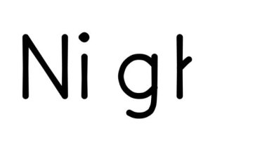 Çeşitli Sans-Serif Yazı Tipleri ve Ağırlıkları ile Gece El Yazısı Animasyonu