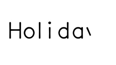 Çeşitli Sans-Serif Yazı Tipleri ve Ağırlıklarıyla Tatil El Yazıları Animasyonu