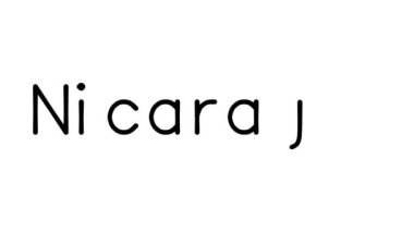 Nikaragua El Yazması Metin Canlandırması Çeşitli Sans-Serif Yazı Tipleri ve Ağırlıkları