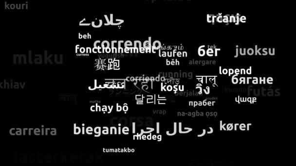 Übersetzt Weltsprachen Endlosschleife Zoomen Wordcloud Maske — Stockvideo