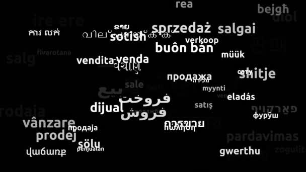 Eladó Fordította Világszerte Nyelvek Végtelen Hurok Zoom Wordcloud Maszk — Stock videók