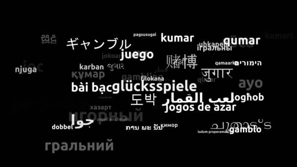 Dünya Dilinde Kumar Çeviri Sonsuz Döngüsüz Büyüyen Kelime Bulutu Maskesi — Stok video