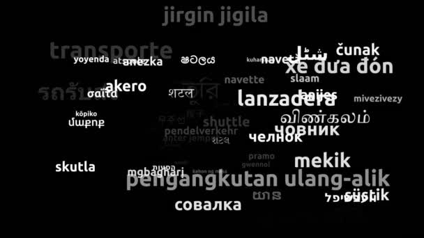 Shuttle Translated Worldwide Languages Endless Looping Zooming Wordcloud Mask — 비디오
