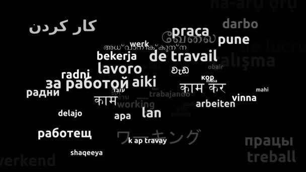 Working Translated Worldwide Languages Endless Looping Zooming Wordcloud Mask — Stock Video