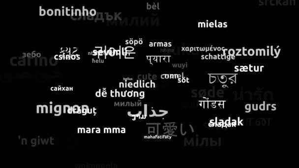 Lindo Traducido Idiomas Mundiales Endless Looping Zoom Wordcloud Mask — Vídeos de Stock