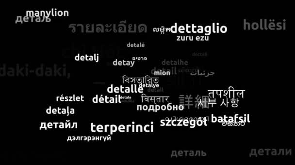 Detalje Oversat Hele Verden Sprog Endeløs Looping Zooming Wordcloud Mask – Stock-video