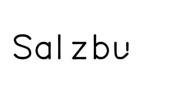 Salzburg Рукописна Текстова Анімація Різних Шрифтах Вагах — стокове відео