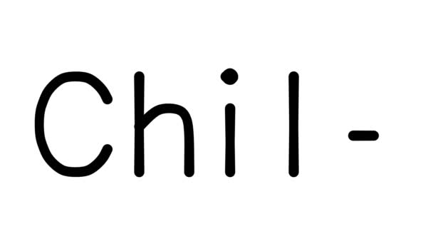 Chile Handwritten Text Animation Various Sans Serif Fonts Weights — Stock Video