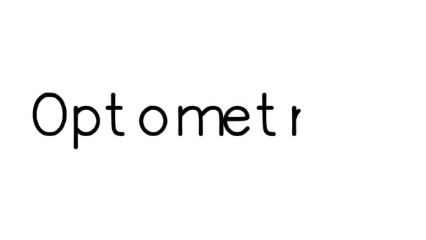 Optetrist Handwritten Text Animation Various Sans Serif Fonts Weights — Stock video