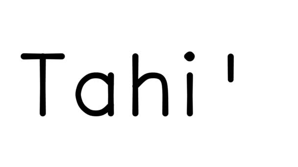 Animation Texte Manuscrit Tahiti Dans Diverses Polices Poids Sans Sérif — Video