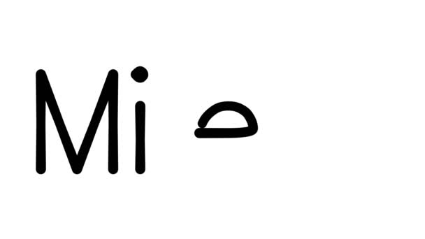 Miele Handgeschreven Tekst Animatie Diverse Sans Serif Fonts Gewichten — Stockvideo