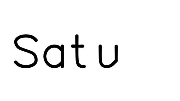 Saturn Odręczny Tekst Animacji Różnych Czcionek Wag Sans Serif — Wideo stockowe