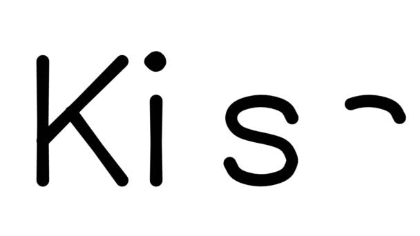 Animación Texto Escrito Mano Kiss Varias Fuentes Pesos Sans Serif — Vídeos de Stock