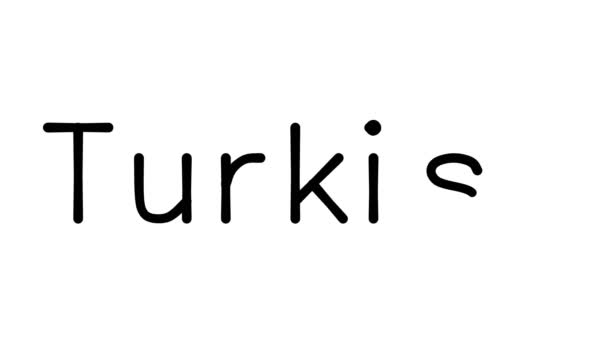 Turks Handgeschreven Tekst Animatie Verschillende Sans Serif Fonts Gewichten — Stockvideo