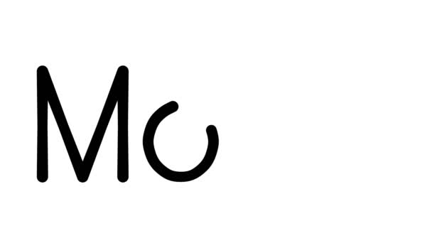 Moon Handwritten Text Animation Various Sans Serif Fonts Weights — Stock Video