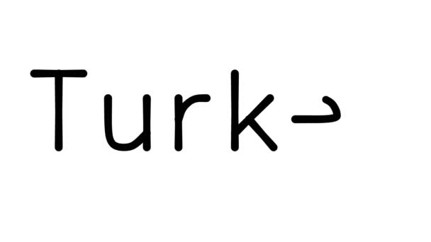 Turkije Handgeschreven Tekst Animatie Verschillende Sans Serif Lettertypen Gewichten — Stockvideo