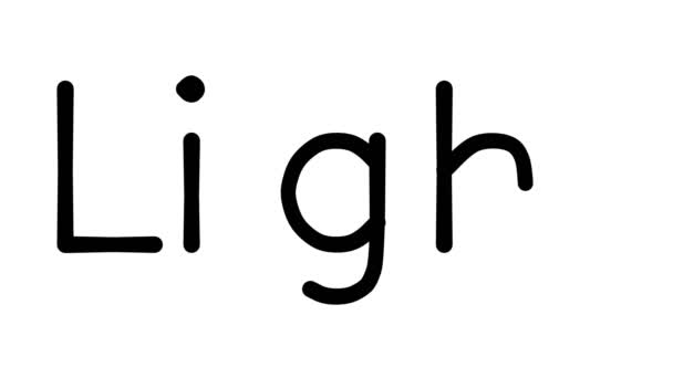 Licht Handgeschreven Tekst Animatie Verschillende Sans Serif Fonts Gewichten — Stockvideo