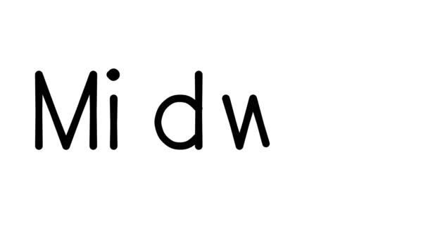 Midway Käsin Kirjoitettu Teksti Animaatio Eri Sans Serif Fontit Painot — kuvapankkivideo