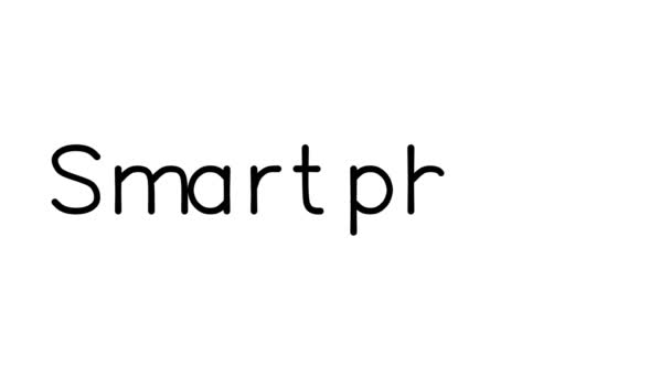 Smartphone Handwritten Text Animation Διάφορες Γραμματοσειρές Και Σταθμά Sans Serif — Αρχείο Βίντεο