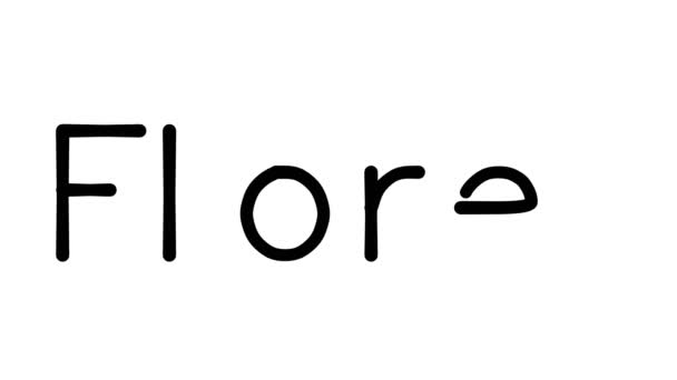 Flores Handwritten Text Animation Various Sans Serif Fonts Weights — 비디오