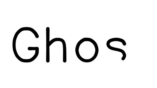 Ghost Handgeschreven Tekst Animatie Verschillende Sans Serif Fonts Gewichten — Stockvideo