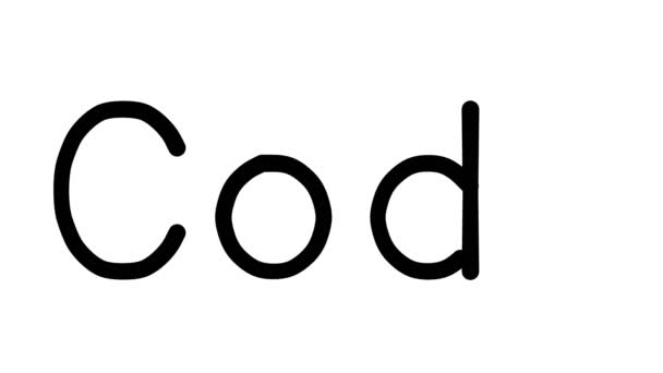 Código Animação Texto Manuscrito Várias Fontes Pesos Sans Serif — Vídeo de Stock