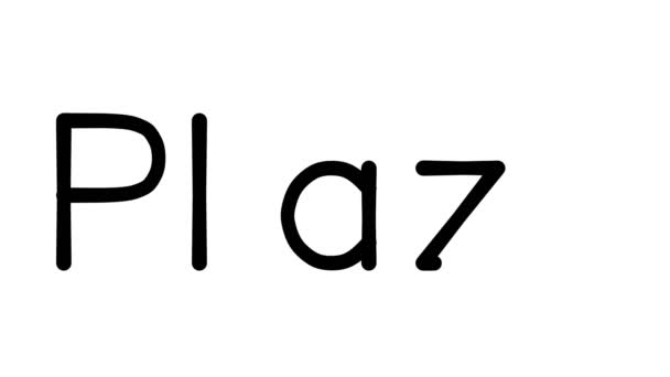 Plaza Handwritten Text Animation Various Sans Serif Fonts Weights — Stock Video