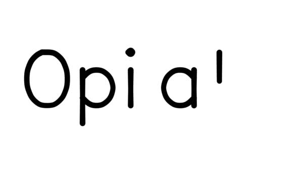 Opiate Handskriven Text Animation Olika Sans Serif Teckensnitt Och Vikter — Stockvideo