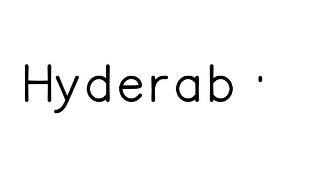 Hyderabad Handskriven Text Animation Olika Sans Serif Teckensnitt Och Vikter — Stockvideo