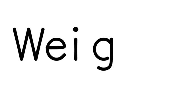 Weight Handwritten Text Animation Διάφορες Γραμματοσειρές Και Σταθμά Sans Serif — Αρχείο Βίντεο