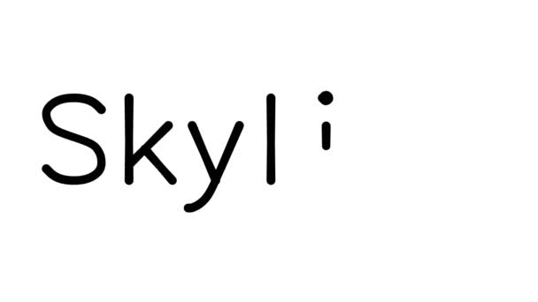 Skyline Animação Texto Manuscrito Várias Fontes Pesos Sans Serif — Vídeo de Stock
