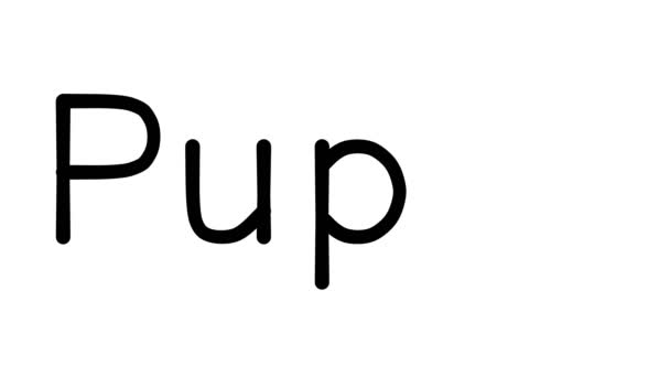 Puppy Handwritten Text Animation Various Sans Serif Fonts Weights — Stock Video