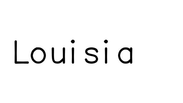 Louisiana Kézírásos Szöveg Animáció Különböző Sans Serif Betűtípusok Súlyok — Stock videók