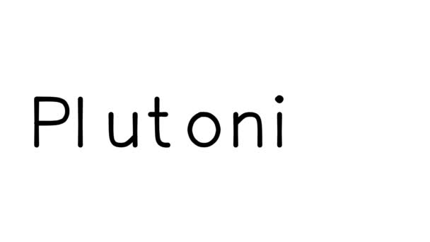Plutonium Handgeschreven Tekst Animatie Diverse Sans Serif Fonts Gewichten — Stockvideo