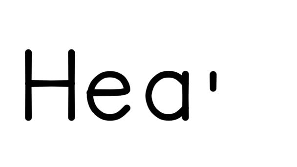 Heart Handwritten Text Animation Various Sans Serif Fonts Weights — Stock Video