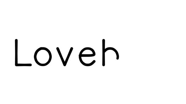 Lovebird Odręczna Animacja Tekstowa Różnych Czcionkach Wagach Sans Serif — Wideo stockowe