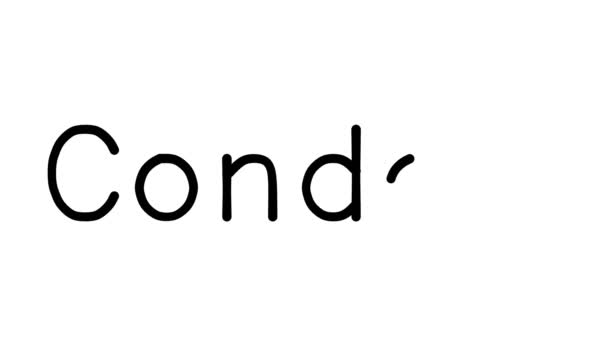 Condom Handwritten Text Animation Various Sans Serif Fonts Weights — Stock Video