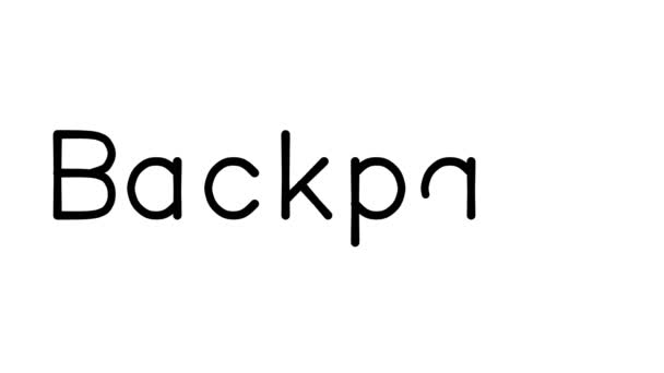 Handgeschriebene Textanimation Rucksack Verschiedenen Serienlosen Schriften Und Gewichten — Stockvideo