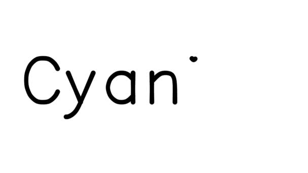 Cyanid Handskriven Text Animation Olika Sans Serif Teckensnitt Och Vikter — Stockvideo