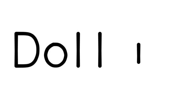 Dollar Handgeschreven Tekst Animatie Verschillende Sans Serif Fonts Gewichten — Stockvideo