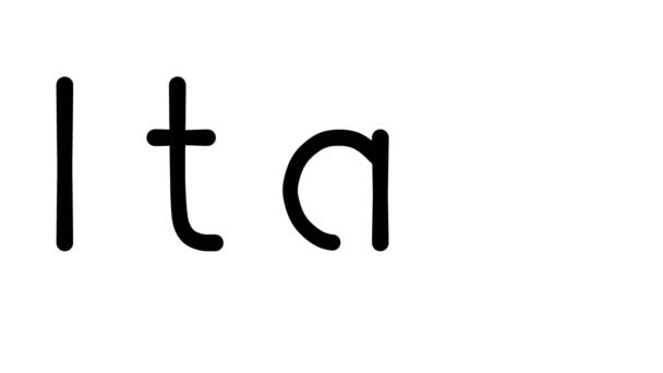 Italy Handwritten Text Animation Various Sans Serif Fonts Weights — Stock Video