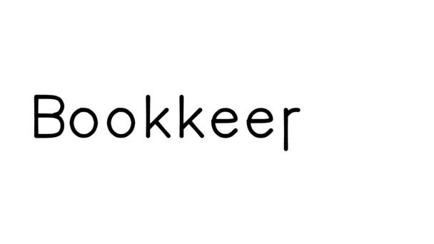 Bookkeeping Handwritten Text Animation Various Sans Serif Fonts Weights — Stock video