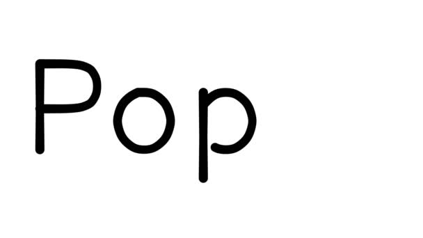 Animação Texto Manuscrito Poppy Várias Fontes Pesos Sans Serif — Vídeo de Stock
