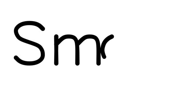 Smog Handskriven Text Animation Olika Sans Serif Teckensnitt Och Vikter — Stockvideo